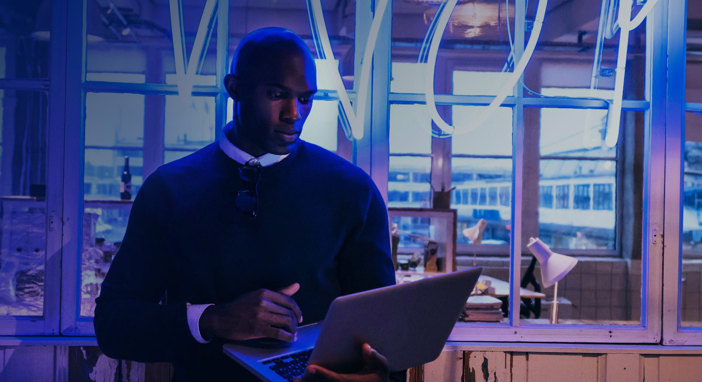 Data Platform Services Hero - alpha lettering with abstract color lines