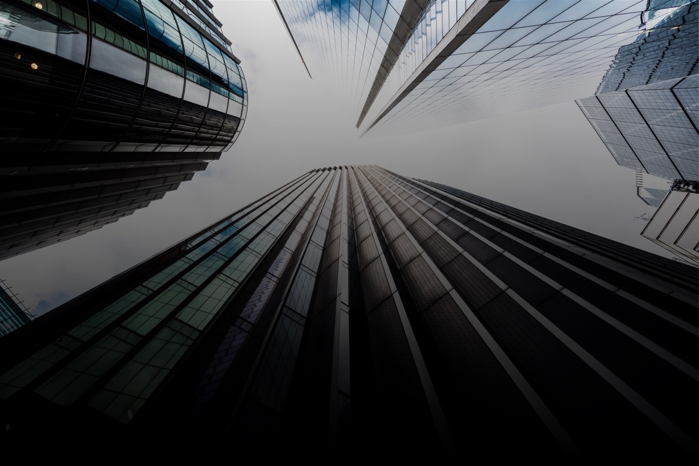 Vertical shot of office buildings